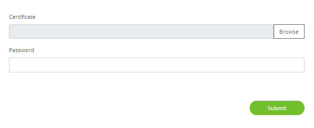 certificate upload